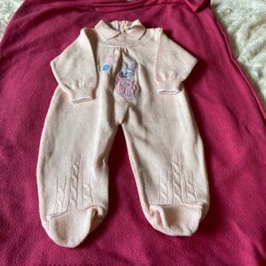 2/$40 Baby Girl Pink Onesie Sleeper Romper 6 Months Vintage